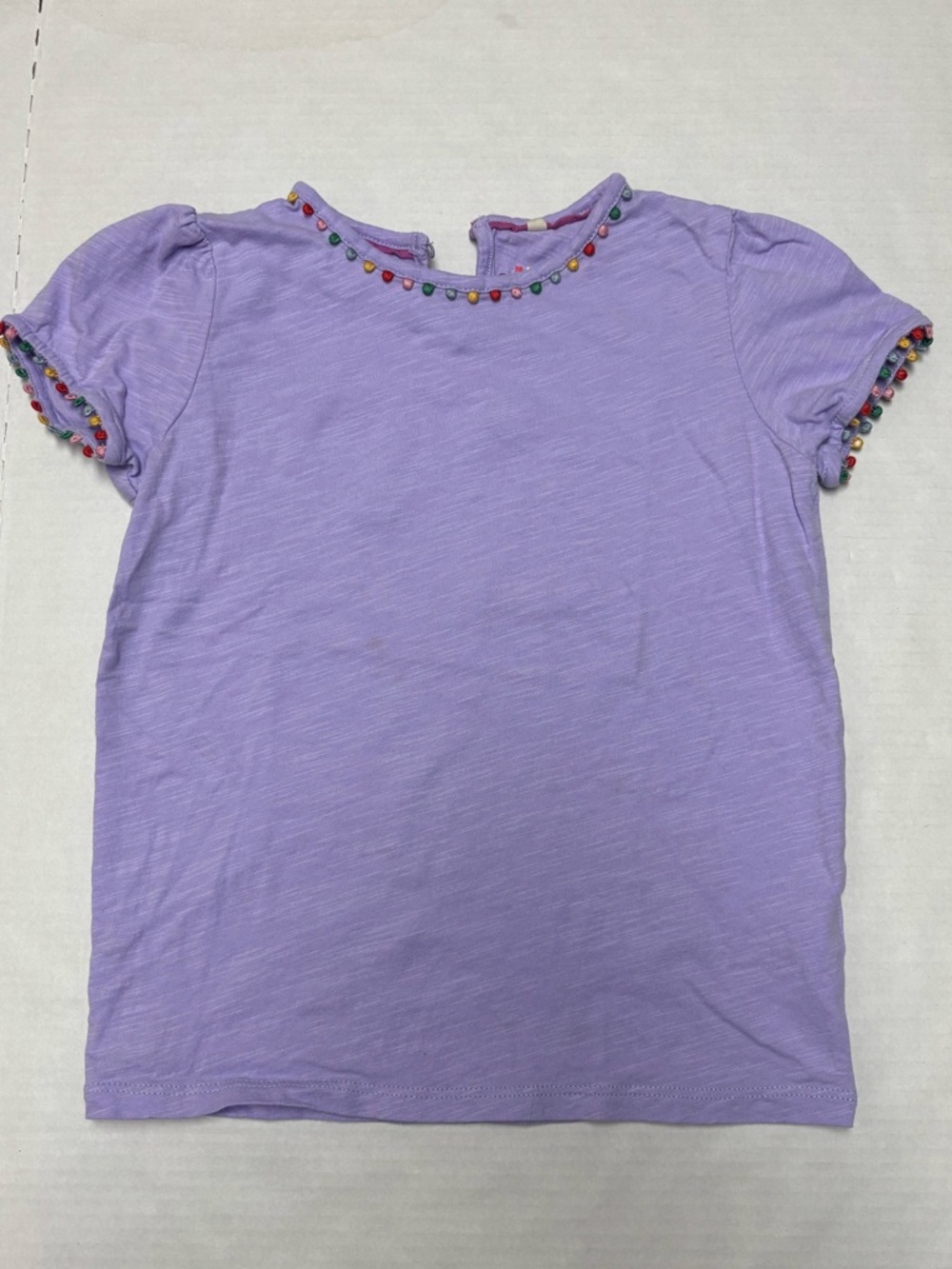 Mini Boden purple Pom Pom t-shirt, size 9-10Y